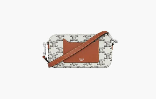 Celine Triomphe Horizontal Pouch Shoulder Bag Tan/Ecru | The Sortage