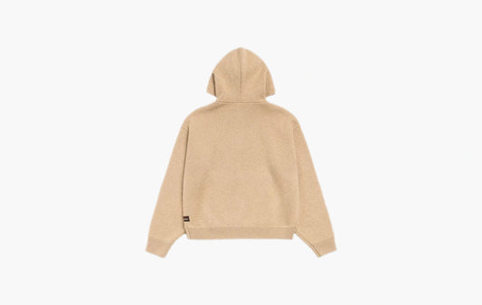 Quarter Zip Knit Hoodie "Tan"