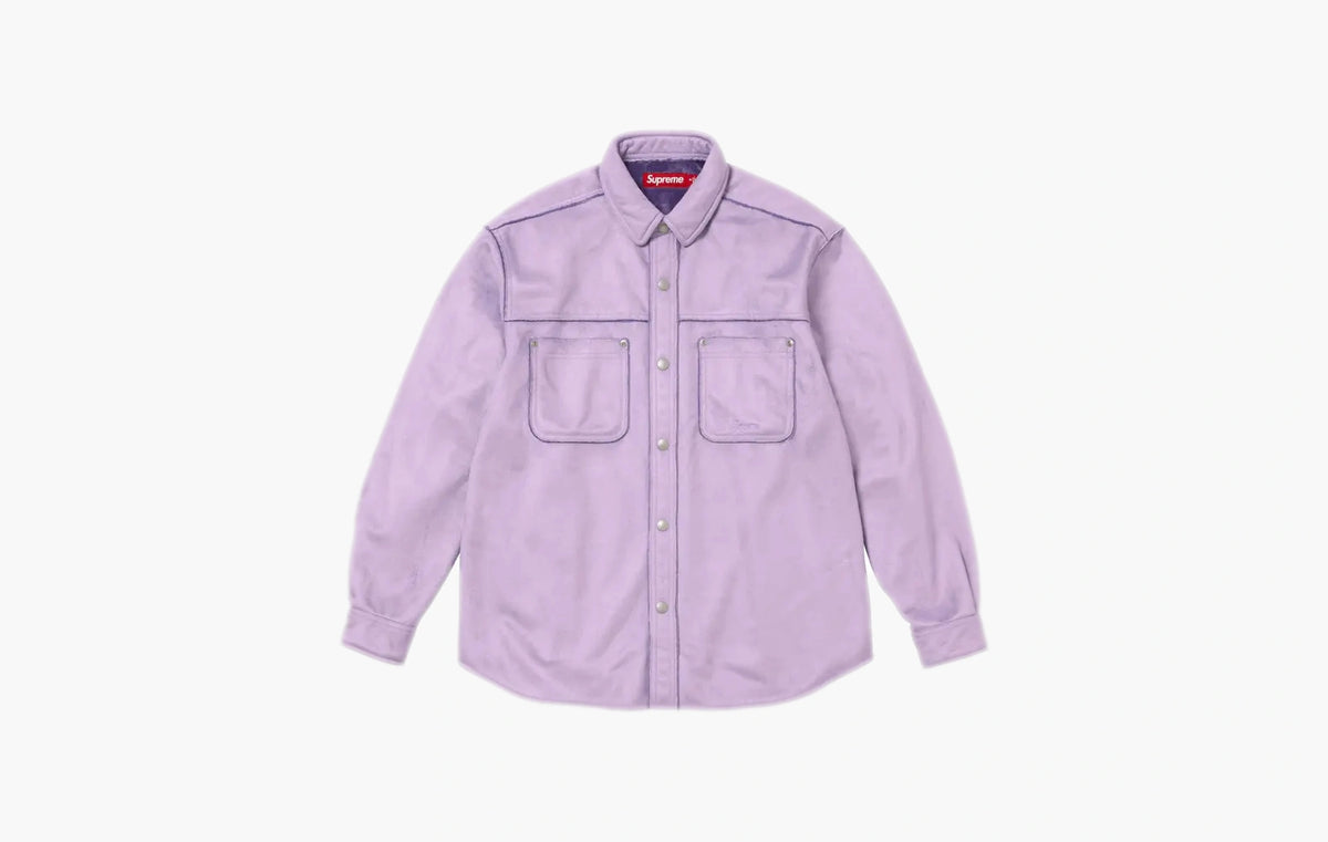 Faux Suede Snap Shirt "Lavender"