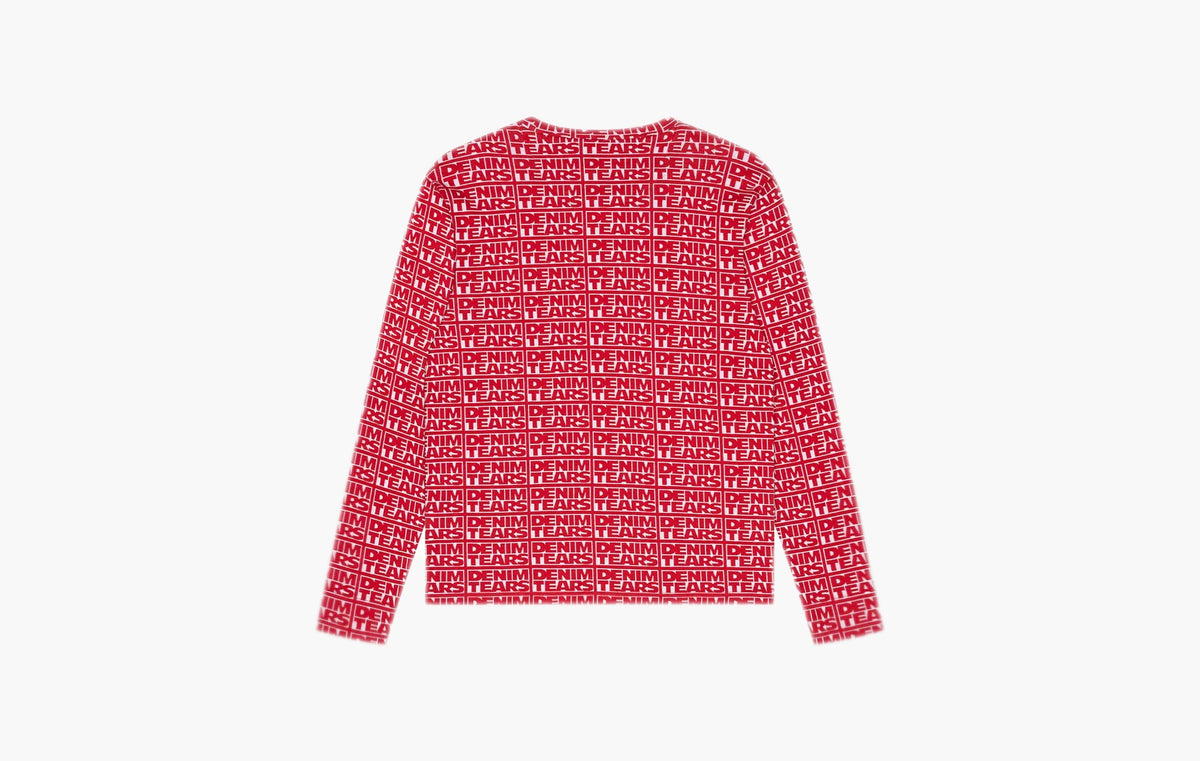 Larmes De Jean Jacquard Long Sleeve Tee "Red"