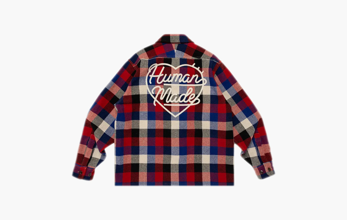 Wool Check Shirt Jacket "Red"