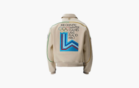 Avirex For Olympics Heritage Leather Bomber Jacket "Tofu"