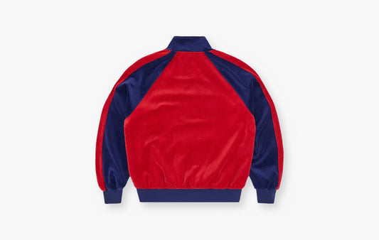 Pista Velour Track Jacket "Navy/Red"