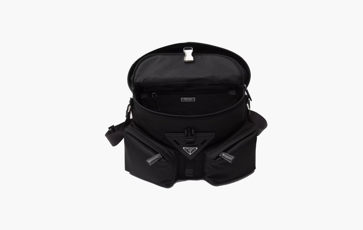 Prada Re-Nylon And Leather Shoulder Bag Black | The Sortage