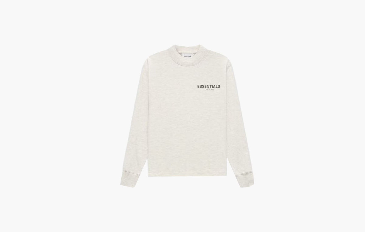 Fear of God Essentials Core Collection Kids L/S T-shirt Light Heather Oatmeal | The Sortage