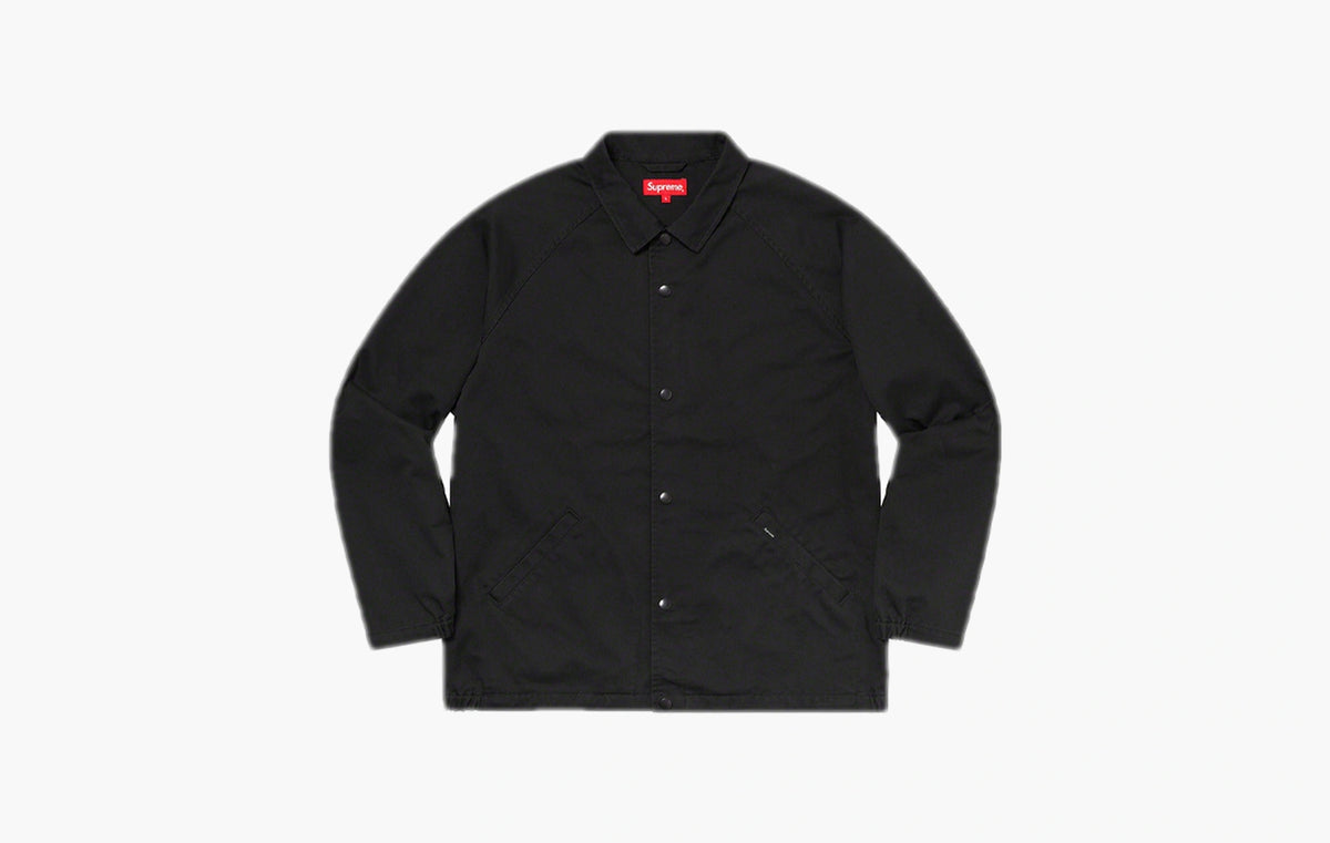 Snap Front Twill Jacket "Black"