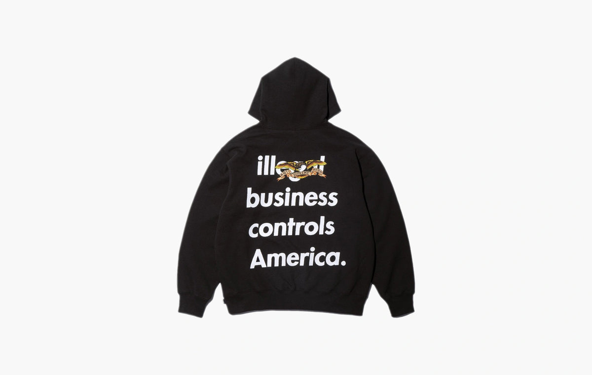 Graphic-Print Hoodie "Black"