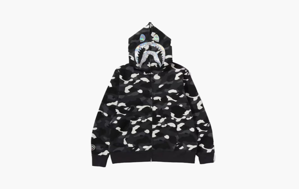 City Camo Shark Full Zip Hoodie"Black"