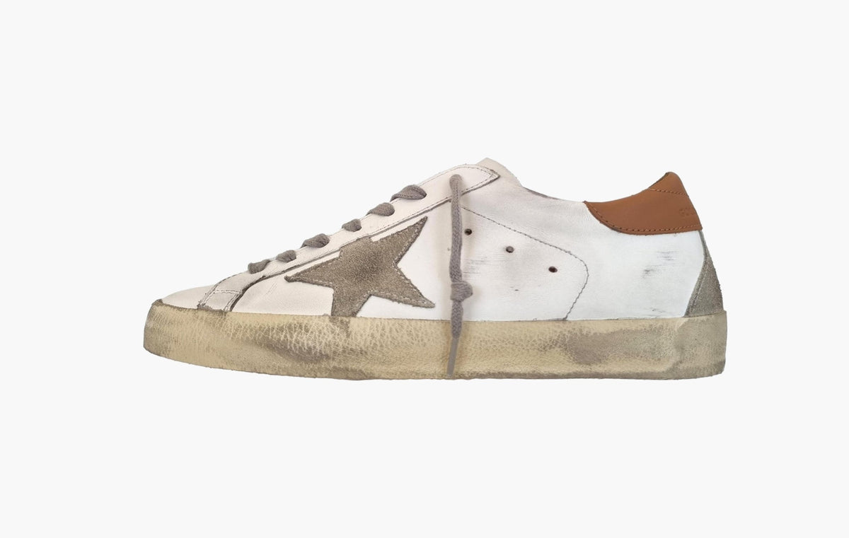 Golden Goose "Super-Star White Vacchetta Tan Grey Suede Patch"