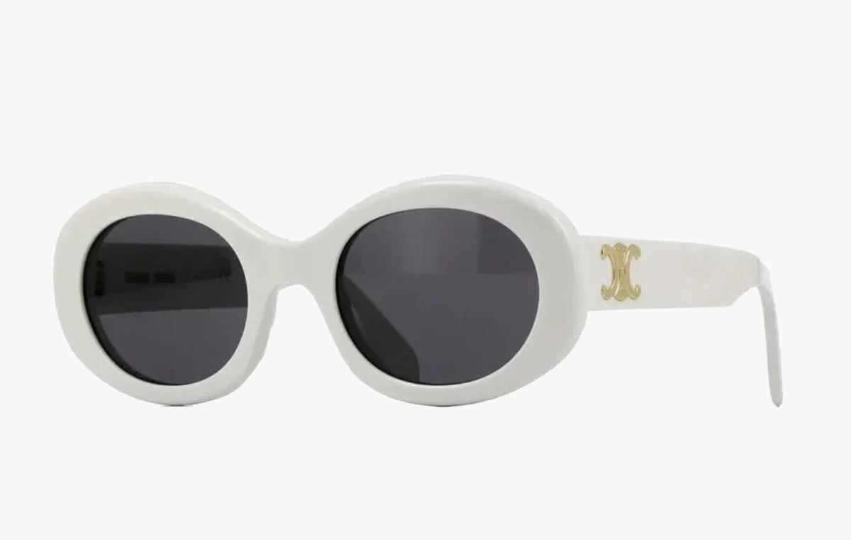 Celine Triopmphe 01 Cat Eye Ovale Sunglasses White | Sortage.