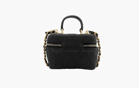 Chanel Small Vanity With Chain Leather Crossbody Bag Black | Sortage