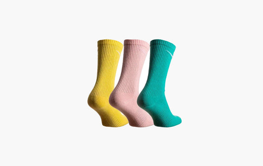 Nike Everyday Plus Crew Socks 3 Pairs Blue Pink Yellow | The Sortage