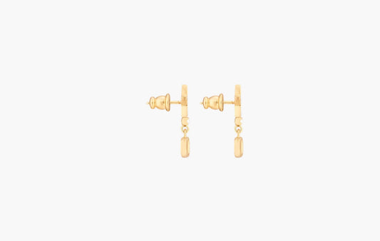 Dior Petit CD Earrings Gold-Finish Metal with White Resin Pearls | The Sortage