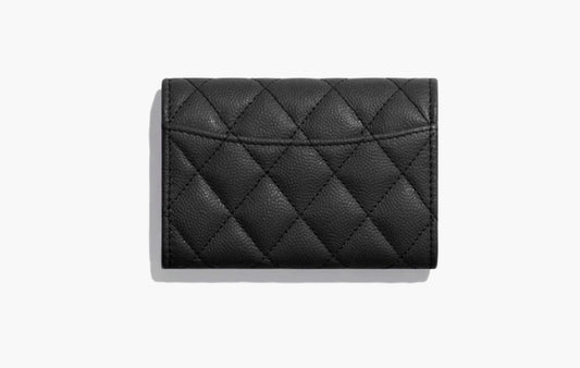 Chanel Flap Coin Calfskin Leather Wallet Black | Sortage