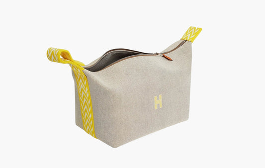 Hermes Large Bride-A-Brac Case Canvas & Jaune Citron | The Sortage