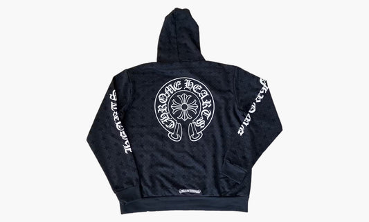 Chrome Hearts Zip Up Hoodie Plus Cross Allover Print Horseshoe Logo Black | The Sortage