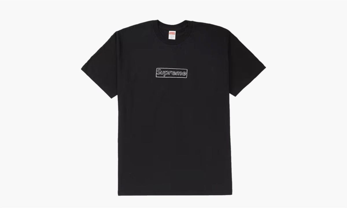 Supreme KAWS Chalk Logo Tee Black | The Sortage