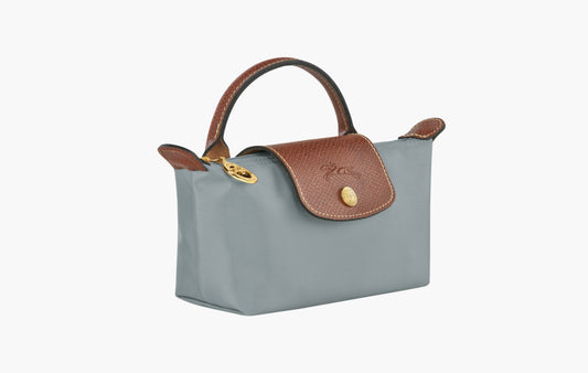 Longchamp Le Pliage Original Recycled Canvas Pouch With Handle Steel | Sortage