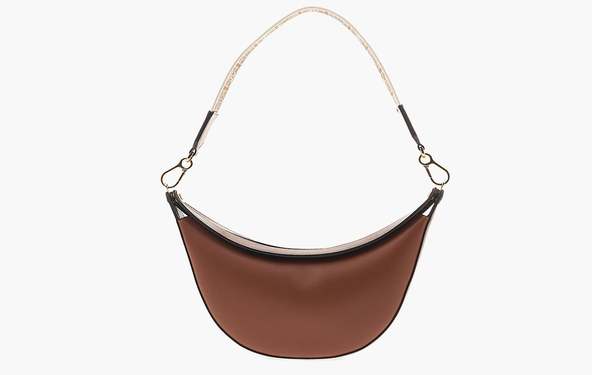 Loewe Luna Satin Calfskin and Jacquard Small Bag Brown | The Sortage
