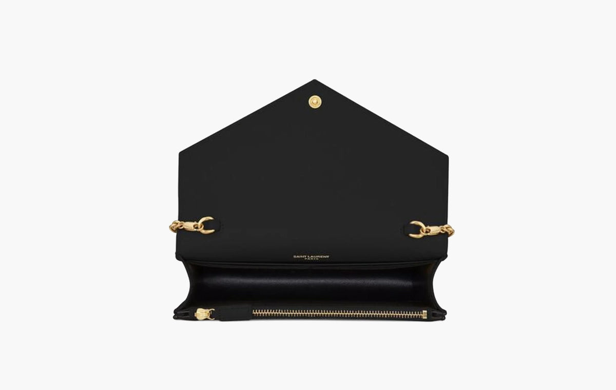 Saint Laurent Envelope Chain Wallet Noir | The Sortage