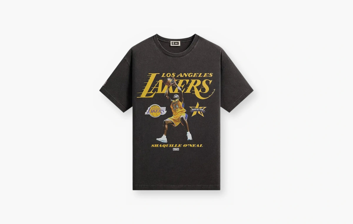 For NBA All-Star Los Angeles Lakers Shaquille O'nEal Vintage Tee "Black"