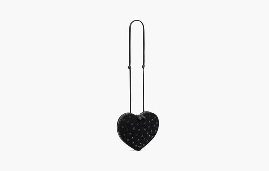 Le Coeur Goat Suede Bag With Rhinestones "Black"