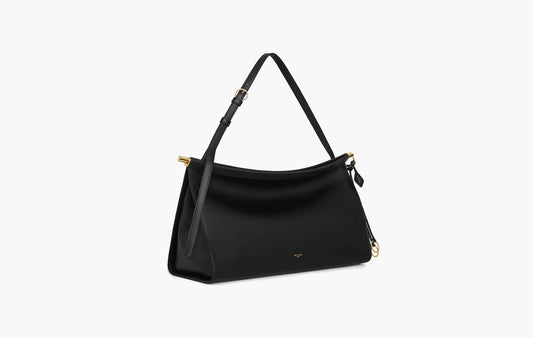 Large East-West Bag Le Click In Leather "Black"