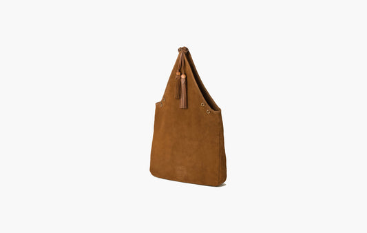 Suede Handbag With Tassels "Oak"