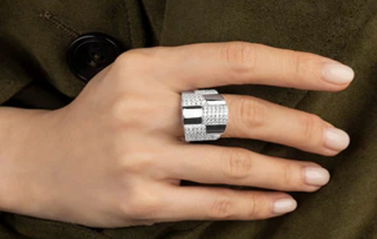Automne Statement Pave Ring Sterling Silver