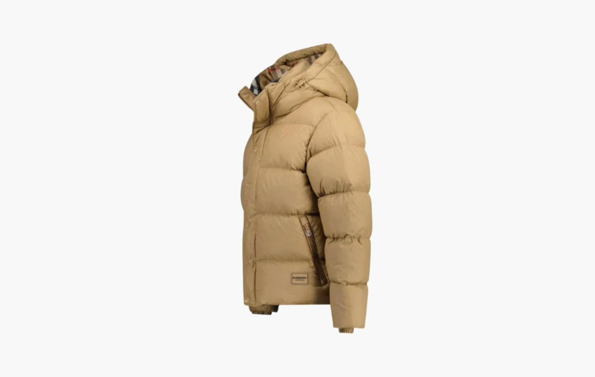 Hooded Quilted Down Jacket "Beige"