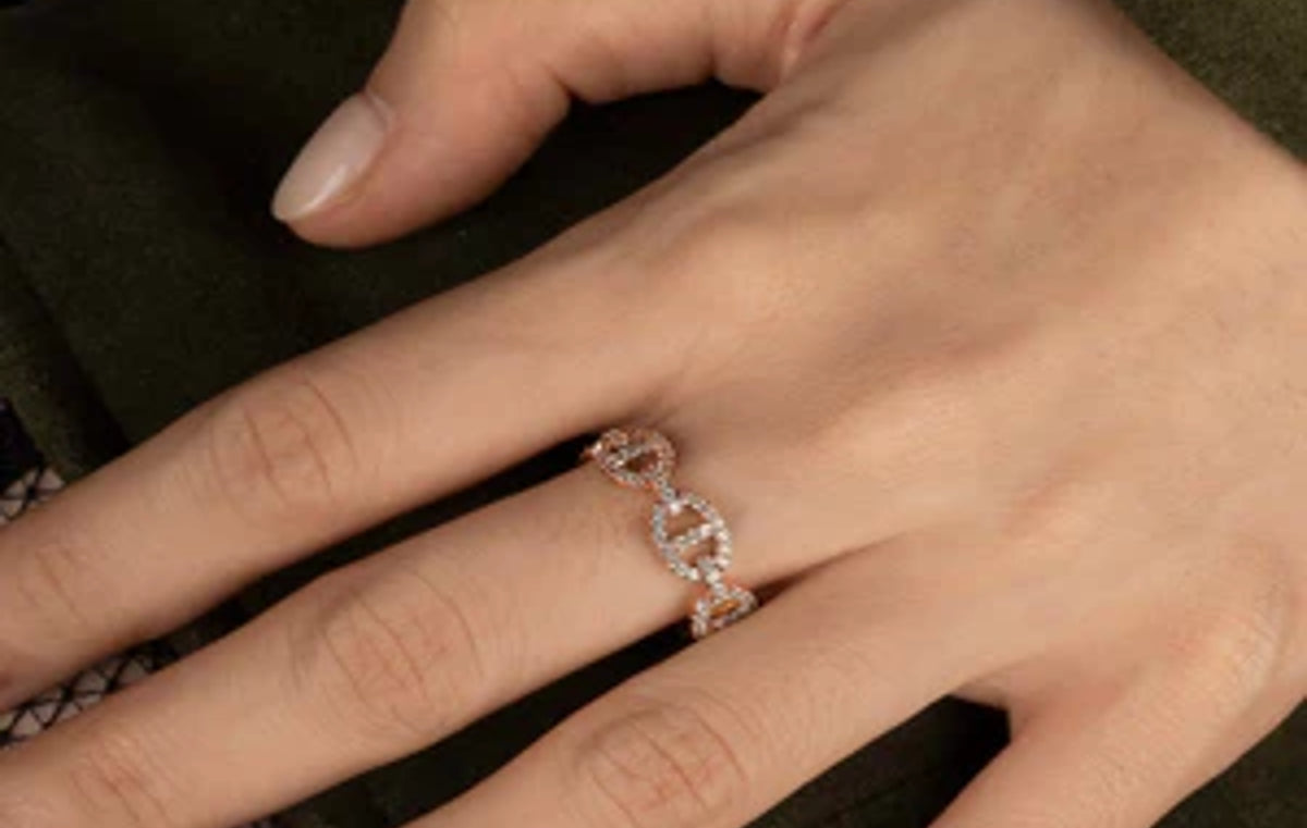 Yacht Club Maille Marine Ring 18k Rose Gold Plated