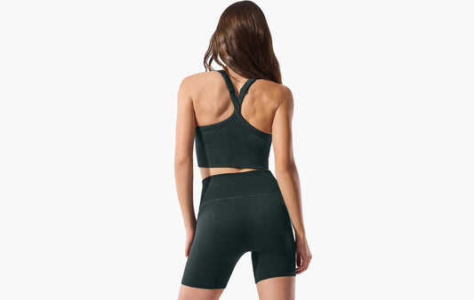 Seamless Ribbed Favorite Bra Tank "Charcoal Green"