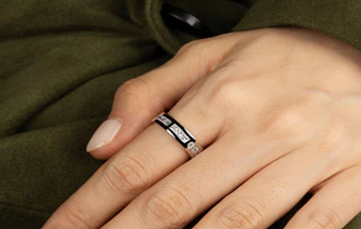Smile Morse Code Ring Sterling Silver