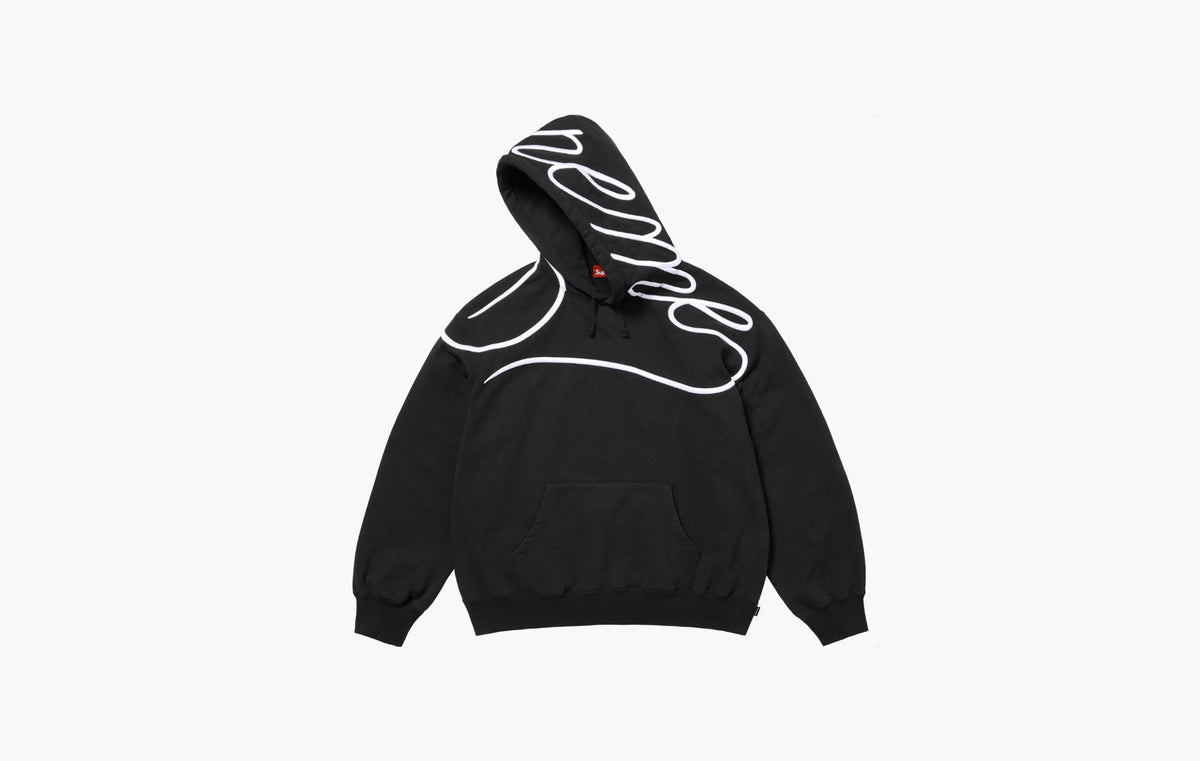 Shoulder Script Hooded Sweatshirt "Black"
