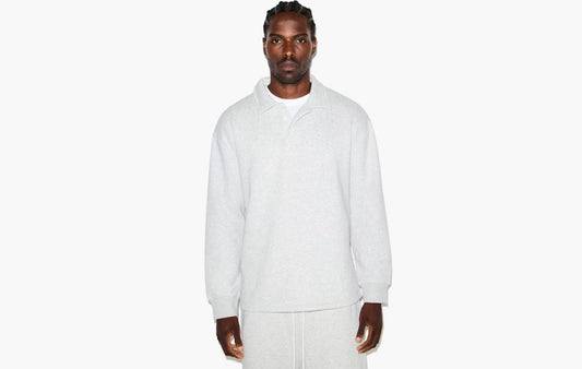 Fleece Lounge Men's Relaxed Polo "Light Heather Grey"