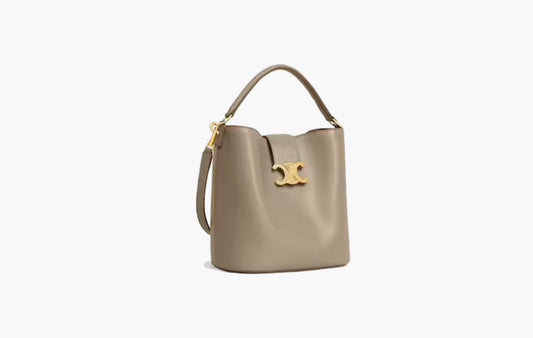 Medium Bucket Louise In Smooth Calfskin "Modern Taupe"