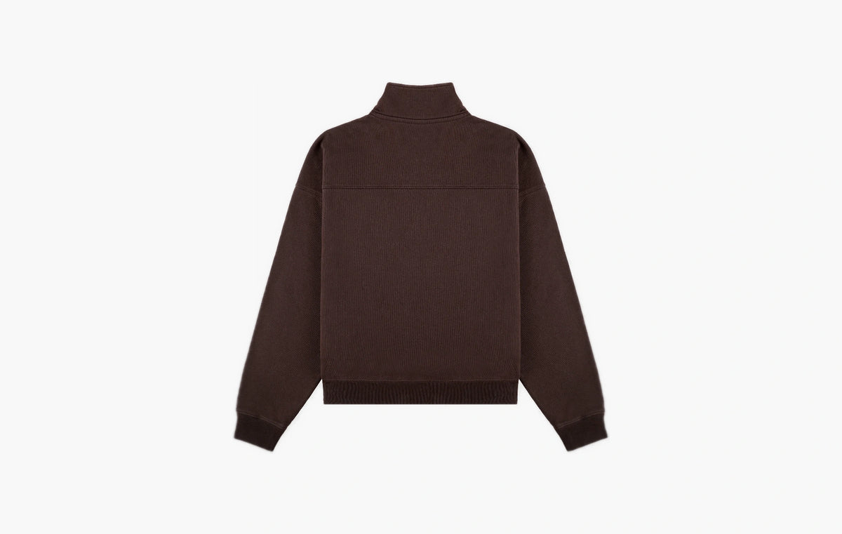 NY Crest Embroidered Quarter Zip "Chocolate"