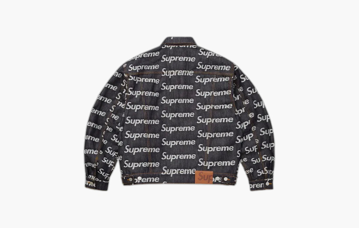 Jacquard Logos Denim Trucker Jacket "Rigid Indigo"