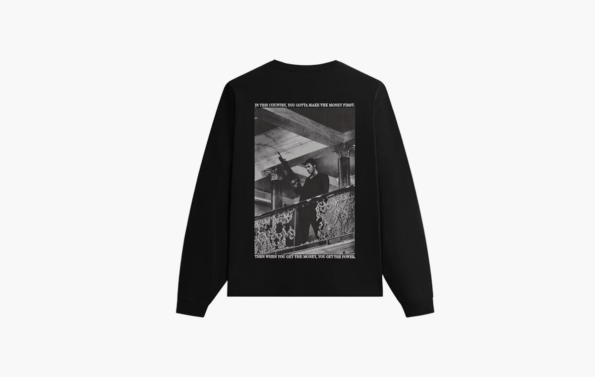 Tony Vintage Long Sleeve Pocket Tee "Black"