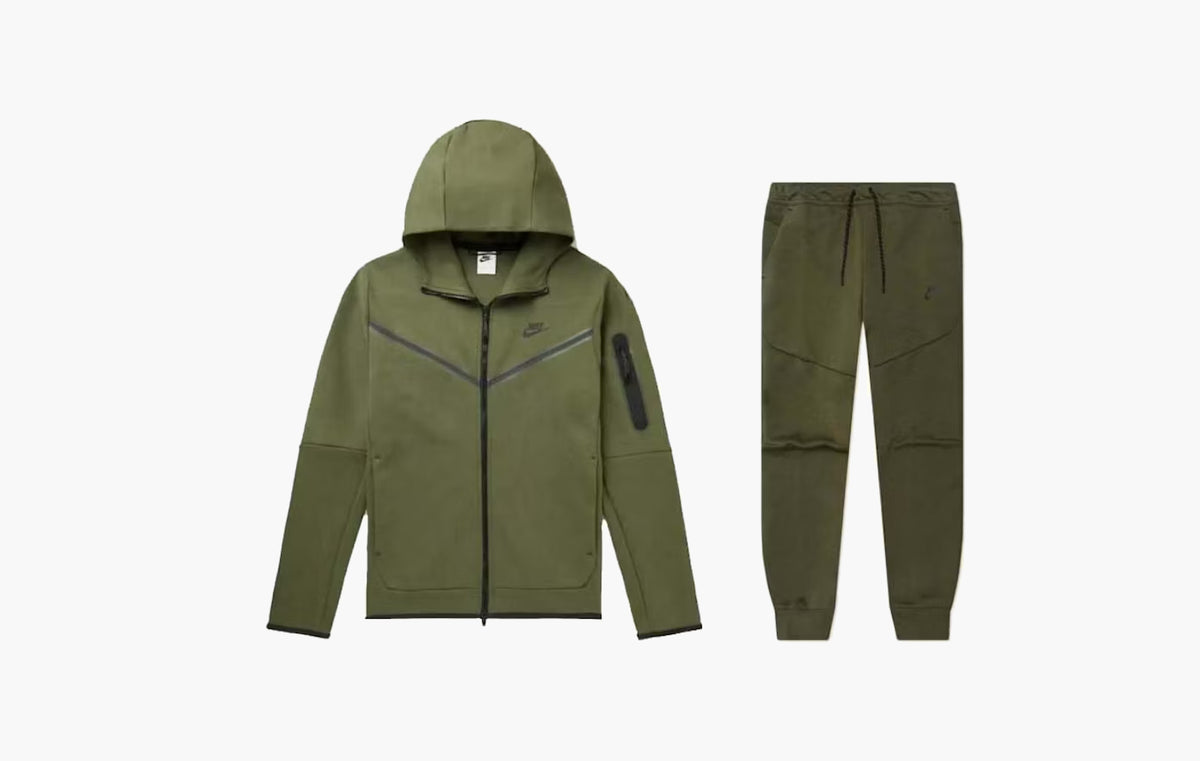 Sportswear Tech Fleece Full Zip Hoodie & Joggers Set "Rough Green/Black"