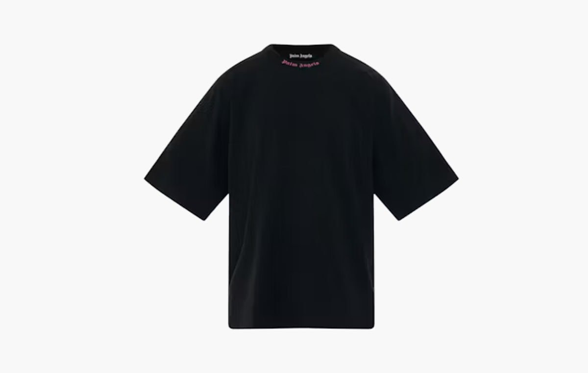 Doubled Logo Over Tee "Black/Fuschia"