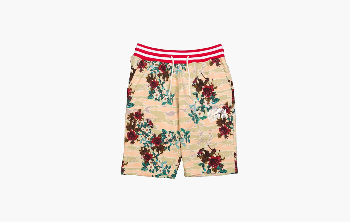 Hidden Floral Shorts "White/Eggnog"