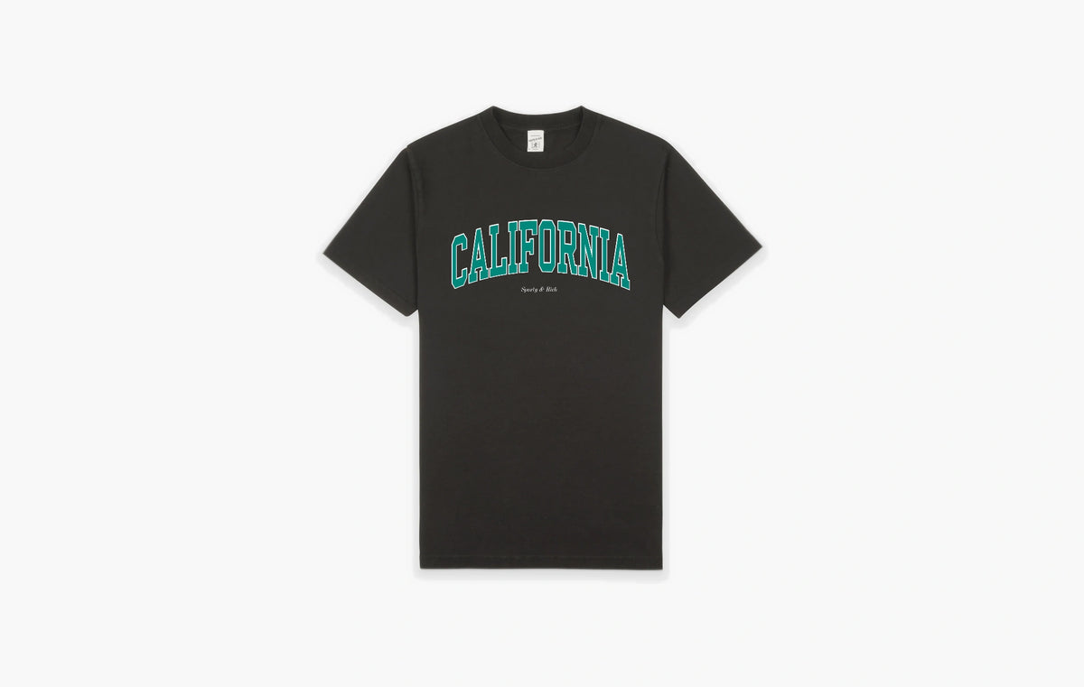 California T-Shirt "Faded Black/Spring Green"
