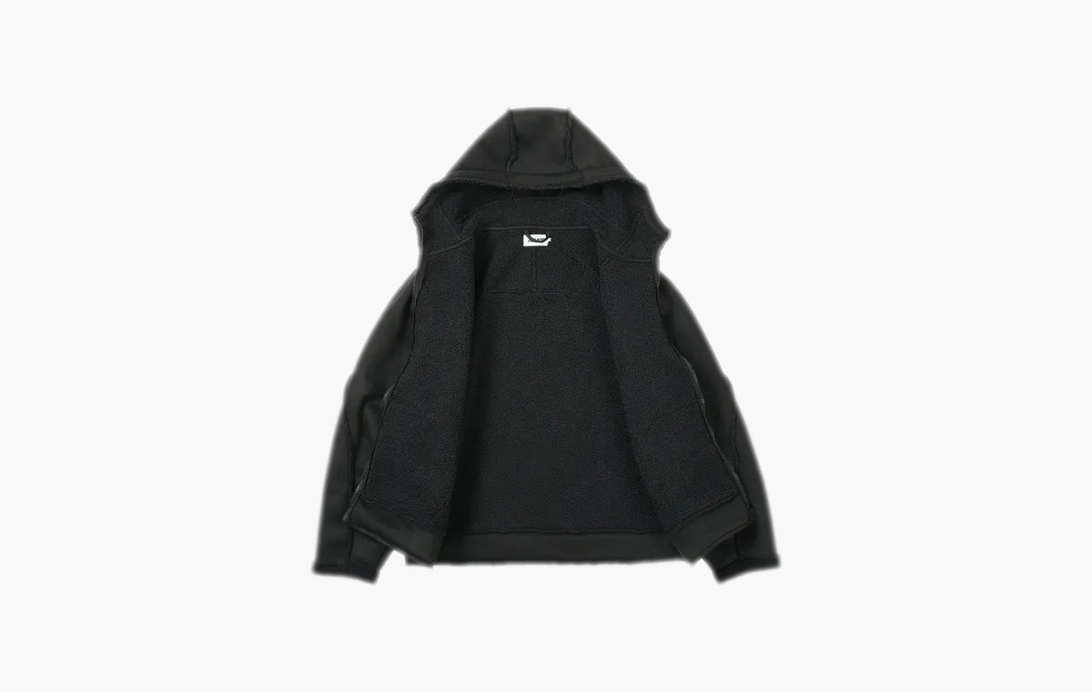 Sherpa Faux Suede Hooded Jacket "Black"