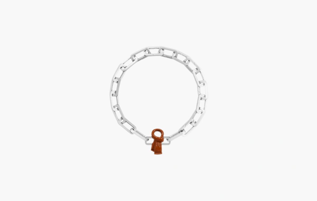 Beige Scarf Charm "Silver"