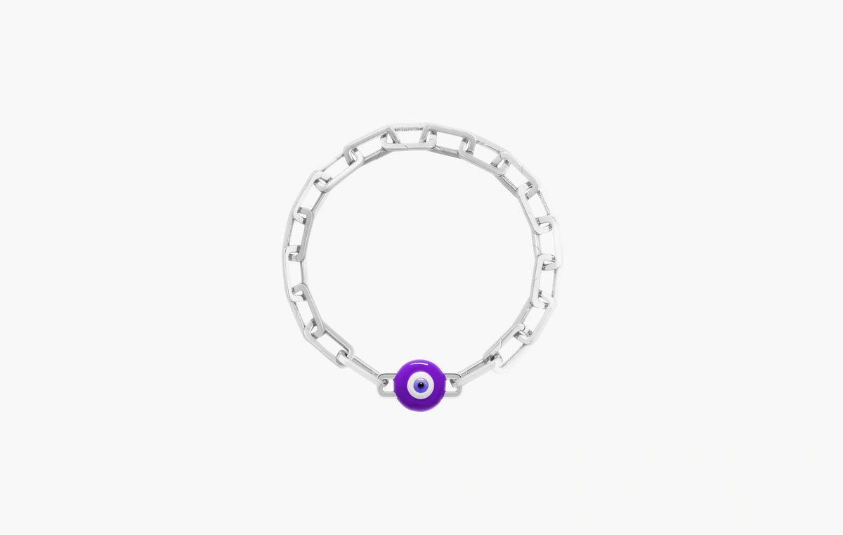 Purple Evil Eye Charm "Silver"