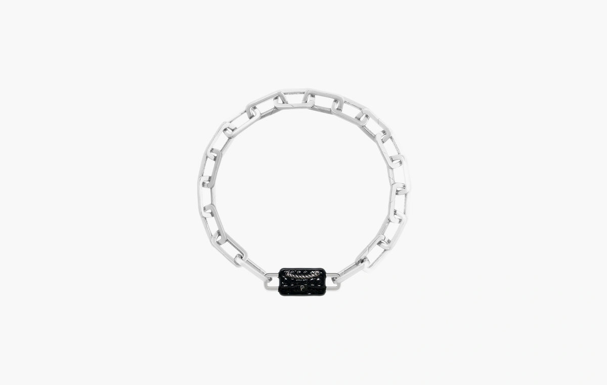 Quilted Bag Charm "Silver"