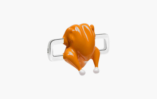 Rotisserie Chicken Charm "Silver"