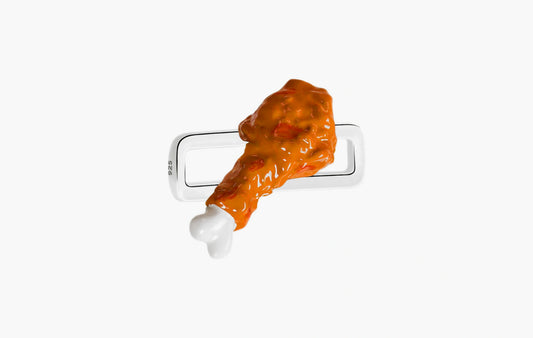 Chicken Drumstick Charm "Silver"