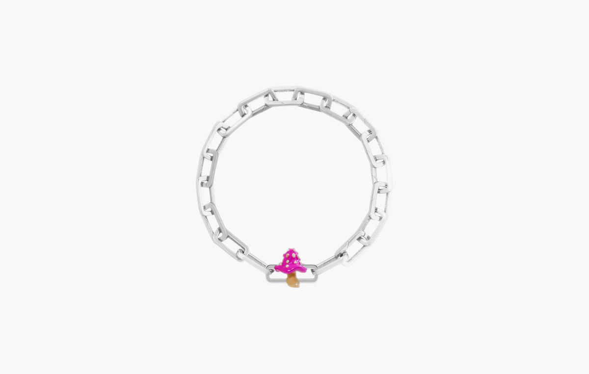 Pink Mushroom Charm "Silver"